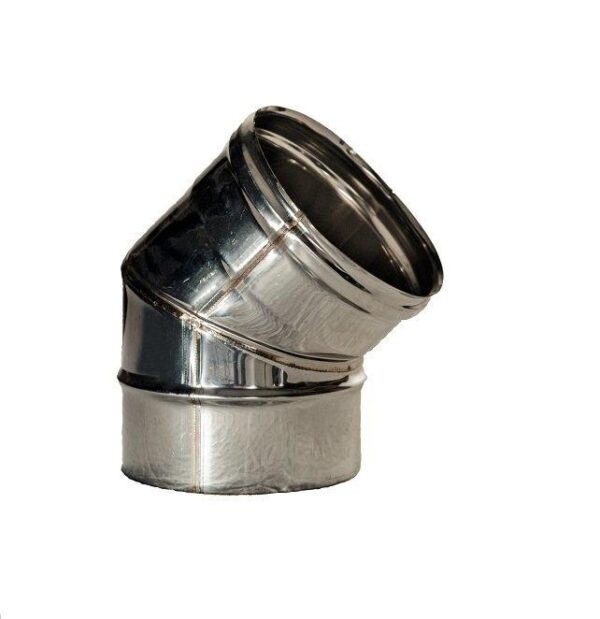 Codo 45º de chimenea inoxidable para hornos de leña
