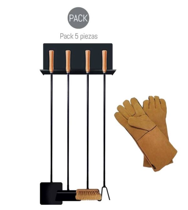Juego de palas y guantes de proteccion para horno
