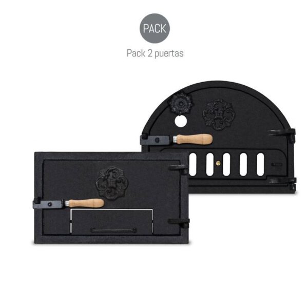 Pack de puertas de fundido para horno de leña - Puerta superior ciega