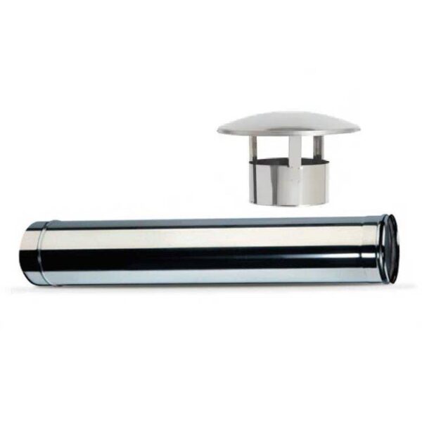 Tubo inoxidable 100 cm Ø150 mm con sombrerete  para Hornos de Leña