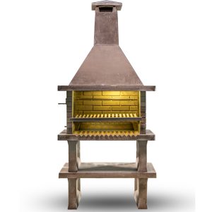 Barbacoa de hormigón con balda