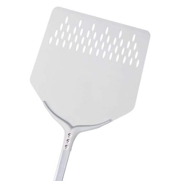 Pala para Pizza Perforada de Aluminio Anodizado con Mango de Aluminio